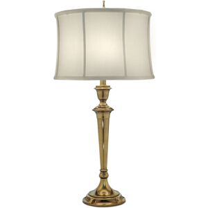 Loops Zinc Cast Oyster Silk Sheen Shade Burnished Brass LED E27 60W - Table Lamp Loops Zinc Cast Oyster Silk Sheen Shade Burnished Brass LED E27 60W - Table Lamp