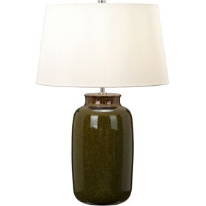 Loops Table Lamp Olive Green Ivory Tapered Cylinder Shade Polished Nickel LED E27 60W Loops Table Lamp Olive Green Ivory Tapered Cylinder Shade Polished Nickel LED E27 60W