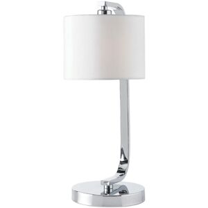 Loops Touch Dimmable Table Lamp Chrome & White Fabric Shade Modern Bedside Desk Light Loops Touch Dimmable Table Lamp Chrome & White Fabric Shade Modern Bedside Desk Light