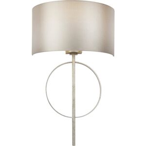 Loops Antique Silver Leaf Wall Light & Mink Satin Half Shade - Wall Light Loops Antique Silver Leaf Wall Light & Mink Satin Half Shade - Wall Light