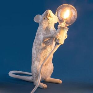 Unbranded (White, Standing) Eu Plug Modern Resin Mouse Table Lamp White Golden Rat Bedside Unbranded (White, Standing) Eu Plug Modern Resin Mouse Table Lamp White Golden Rat Bedside