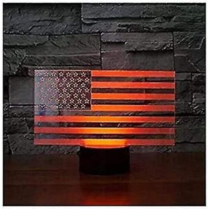 HKHBJS Shxx 3D American Flag Stripes Night Light Touch Table Desk Optical Illusion Lamp HKHBJS Shxx 3D American Flag Stripes Night Light Touch Table Desk Optical Illusion Lamp