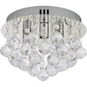 Litecraft Elsa Ceiling Light Flush With Crystal Effect Pendants Chrome Litecraft Elsa Ceiling Light Flush With Crystal Effect Pendants Chrome
