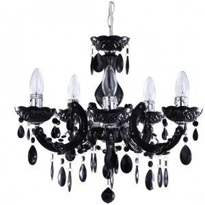 Litecraft Marie Therese Chandelier Light Crystal Effect 5 Arm - Black Litecraft Marie Therese Chandelier Light Crystal Effect 5 Arm - Black