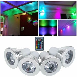 Vlio 4x GU10 5W 16 Color Changing LED Light Bulbs Lamp with Remote Control Vlio 4x GU10 5W 16 Color Changing LED Light Bulbs Lamp with Remote Control