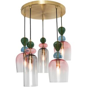 Litecraft Visconte Vietri Ceiling Pendant 5 Light With Glass Shades - Brass Litecraft Visconte Vietri Ceiling Pendant 5 Light With Glass Shades - Brass