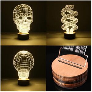 GreenZech (Light Bulb) 3D Visual LED Table Lamp Energy Saving Wooden Night Lamp For Holida GreenZech (Light Bulb) 3D Visual LED Table Lamp Energy Saving Wooden Night Lamp For Holida