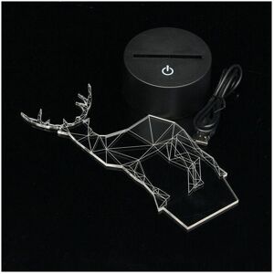 GreenZech (Touch) 3D Deer Illusion LED Table Desk Light USB 7 Color Changing Night Lamp Ho GreenZech (Touch) 3D Deer Illusion LED Table Desk Light USB 7 Color Changing Night Lamp Ho
