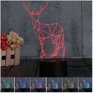 GreenZech (Button) 3D Deer Illusion LED Table Desk Light USB 7 Color Changing Night Lamp H GreenZech (Button) 3D Deer Illusion LED Table Desk Light USB 7 Color Changing Night Lamp H
