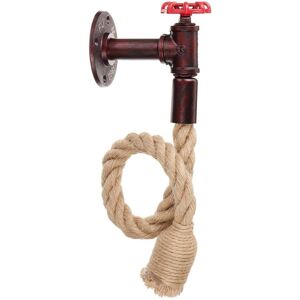 GreenZech (Rust) Vintage Industrial Water Pipe Wall Lamp Sconce Hemp Rope Pendant Light Fi GreenZech (Rust) Vintage Industrial Water Pipe Wall Lamp Sconce Hemp Rope Pendant Light Fi