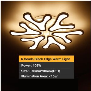 GreenZech (Type H: 6 heads warm white light black shell) LED Modern Ceiling Light For Livi GreenZech (Type H: 6 heads warm white light black shell) LED Modern Ceiling Light For Livi