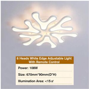 GreenZech (Type K: 6 heads stepless dimming light white shell) LED Modern Ceiling Light Fo GreenZech (Type K: 6 heads stepless dimming light white shell) LED Modern Ceiling Light Fo