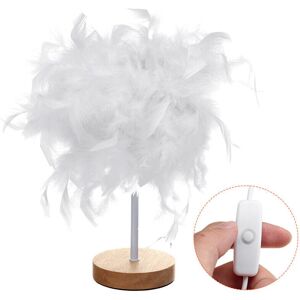 GreenZech (Dimmable) USB Modern White Feather Shade Table Lamp Lampshade Elegant Bedside D GreenZech (Dimmable) USB Modern White Feather Shade Table Lamp Lampshade Elegant Bedside D