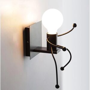 GreenZech (Black, Type A) LED Wall lamp Creative Mounted Iron Bedside Sconce Lamp for Kids GreenZech (Black, Type A) LED Wall lamp Creative Mounted Iron Bedside Sconce Lamp for Kids