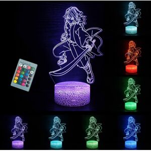 Perfet 3D Illusion Demon Slayer Merch Night Light LED Anime Lamp Neon 16 Colors RGB Rem Perfet 3D Illusion Demon Slayer Merch Night Light LED Anime Lamp Neon 16 Colors RGB Rem