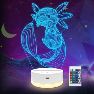 Unbranded Shxx Axolotl Night Light, 3d Illusion Lamp With Remote Touch 16 Color Flashing Unbranded Shxx Axolotl Night Light, 3d Illusion Lamp With Remote Touch 16 Color Flashing
