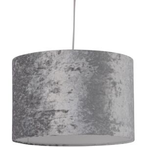 firstchoicelighting Grey Crushed Velvet 25cm Pendant Lightshade firstchoicelighting Grey Crushed Velvet 25cm Pendant Lightshade