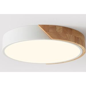STOEX Wooden Led Ceiling Light White, ?30CM Round Ceiling Lamp Modern Minimalist 24W C STOEX Wooden Led Ceiling Light White, ?30CM Round Ceiling Lamp Modern Minimalist 24W C