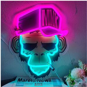 XYLFLY (pink) 1pc Smoking Monkey Neon Sign Light, Wall Decor LED Neon Sign Light XYLFLY (pink) 1pc Smoking Monkey Neon Sign Light, Wall Decor LED Neon Sign Light