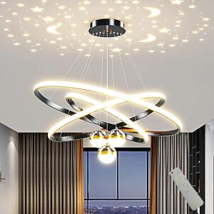 SRJ STAR (Three Rings Black 135W) Hall Chandelier Modern Simple Starry Sky Nordic Bar La SRJ STAR (Three Rings Black 135W) Hall Chandelier Modern Simple Starry Sky Nordic Bar La
