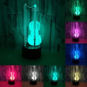 Veeki Cello 3D LED Visual Night Light - 7-Color Changing 3D Lamp, USB/Battery Power, 1 Veeki Cello 3D LED Visual Night Light - 7-Color Changing 3D Lamp, USB/Battery Power, 1