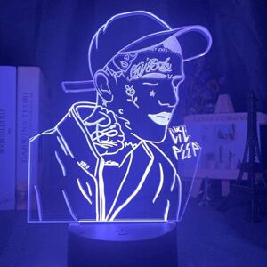 Veeki Boutiquespace 3D Illusion Lamp Led Night Light Lil Peep Figure for Bedroom Decor Veeki Boutiquespace 3D Illusion Lamp Led Night Light Lil Peep Figure for Bedroom Decor