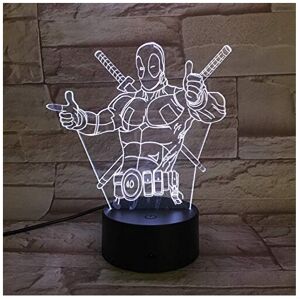 Veeki 3D Table Lamp Acrylic Deadpool Night Light 7 Color Discoloration Furniture Decor Veeki 3D Table Lamp Acrylic Deadpool Night Light 7 Color Discoloration Furniture Decor