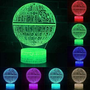 Veeki TEBOCR Death Star 7 Color Change Decor Lamp Desk Table 3D Illusion Night Light w Veeki TEBOCR Death Star 7 Color Change Decor Lamp Desk Table 3D Illusion Night Light w