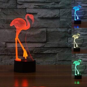 Veeki 3D Flamingo Night Light Animal Lamp Illusion Night Light 7 Color Changing Touch Veeki 3D Flamingo Night Light Animal Lamp Illusion Night Light 7 Color Changing Touch