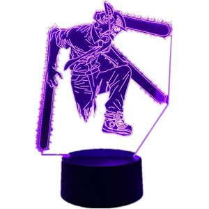 Veeki 3d Illusion Anime Lamp Chainsaw Man Manga Figure Night Light for Kids Bedroom De Veeki 3d Illusion Anime Lamp Chainsaw Man Manga Figure Night Light for Kids Bedroom De