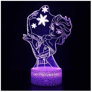 Veeki 3D Illusion LED Night Light - Frozen Princess, 7-Color Auto-Change Desk Lamp for Veeki 3D Illusion LED Night Light - Frozen Princess, 7-Color Auto-Change Desk Lamp for