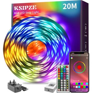 KSIPZE (20M) Led Strip Lights RGB Music Sync Color Changing, Led Lights with Smart App KSIPZE (20M) Led Strip Lights RGB Music Sync Color Changing, Led Lights with Smart App