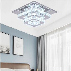 Living And Home (30cm 2 Level-Square, Adjustable) Modern LED Ceiling Light Crystal Flush Chandel Living And Home (30cm 2 Level-Square, Adjustable) Modern LED Ceiling Light Crystal Flush Chandel