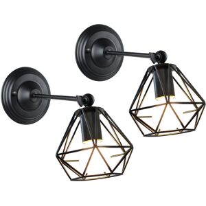 Unbranded Vintage Industrial Wall Light Metal Geometric Cage Wall Lamp 2 Pack Unbranded Vintage Industrial Wall Light Metal Geometric Cage Wall Lamp 2 Pack