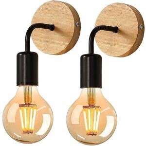 Unbranded Retro Wall Light 2 Pack , Wooden Wall Lamp, Vintage Metal Wall Unbranded Retro Wall Light 2 Pack , Wooden Wall Lamp, Vintage Metal Wall