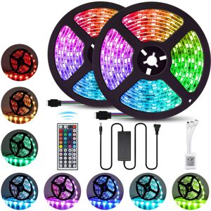 GreenZech (US Plug) 2PCS 5M LED Strip Light IP65 5050 RGB Flexible TV Backlight DC12V With GreenZech (US Plug) 2PCS 5M LED Strip Light IP65 5050 RGB Flexible TV Backlight DC12V With