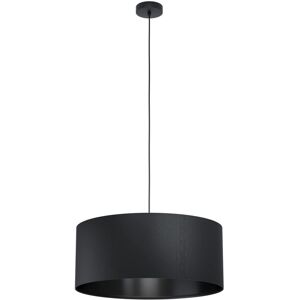 Eglo Maserlo 1 Vintage Pendant Lamp, Black Steel and Fabric Ceiling Light, Dinin Eglo Maserlo 1 Vintage Pendant Lamp, Black Steel and Fabric Ceiling Light, Dinin