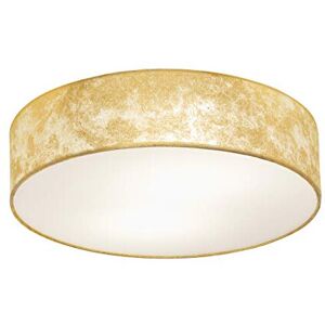 Eglo Viserbella Vintage Flush Ceiling Light, Champagne Steel and Golden Fabric C Eglo Viserbella Vintage Flush Ceiling Light, Champagne Steel and Golden Fabric C