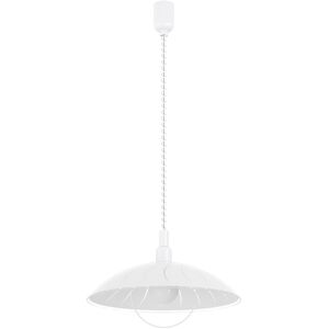 Eglo Alvez Adjustable Pendant Lamp, White Plastic and Clear Glass Ceiling Light Eglo Alvez Adjustable Pendant Lamp, White Plastic and Clear Glass Ceiling Light