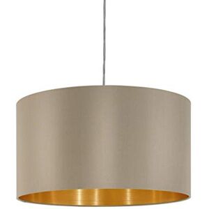 Eglo Maserlo Pendant Light, Gold Matt Nickel Stee and Taupe Fabric Hanging Lamp, Eglo Maserlo Pendant Light, Gold Matt Nickel Stee and Taupe Fabric Hanging Lamp,