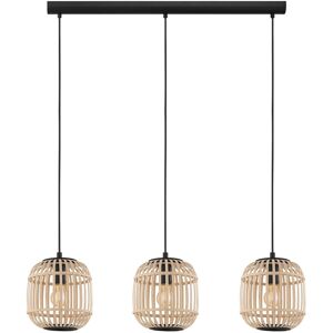 EGLO Bordesley Pendant Light, 3-Bulb Vintage, Natural, Boho, Hygge, Pendant Ligh EGLO Bordesley Pendant Light, 3-Bulb Vintage, Natural, Boho, Hygge, Pendant Ligh