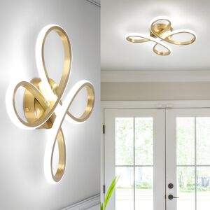 XYLFLY (Golden) Modern Golden LED Hallway Light Fixture, 6000K Semi Flush Mount Ceiling XYLFLY (Golden) Modern Golden LED Hallway Light Fixture, 6000K Semi Flush Mount Ceiling