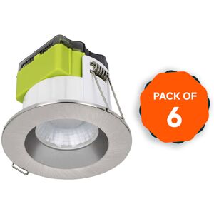 Luceco LED Recessed Downlight Warm White 620lm Dimmable Brushed Steel Indoor Pack Of 6 Luceco LED Recessed Downlight Warm White 620lm Dimmable Brushed Steel Indoor Pack Of 6