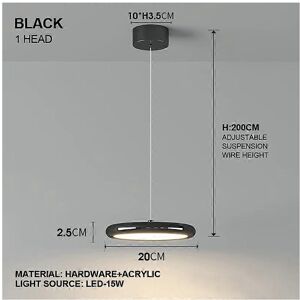 Unbranded (Infinite dimming, Black-1) Light luxury restaurant pendant lamp Modern simple t Unbranded (Infinite dimming, Black-1) Light luxury restaurant pendant lamp Modern simple t