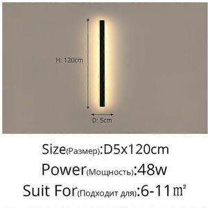 Unbranded (Not Waterproof-Cool White, 24W 5x60cm) New Modern LED Simple Wall Lights With R Unbranded (Not Waterproof-Cool White, 24W 5x60cm) New Modern LED Simple Wall Lights With R