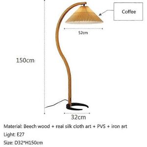 Unbranded (UK Plug-neutral light, beige lampshade) Modern LED Solid Wood Floor Lamp Person Unbranded (UK Plug-neutral light, beige lampshade) Modern LED Solid Wood Floor Lamp Person
