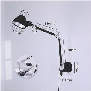 Unbranded (EU plug, Silver wall 36cm) Modern Swing Long Arm Wall Light LED Table Lamp with Unbranded (EU plug, Silver wall 36cm) Modern Swing Long Arm Wall Light LED Table Lamp with
