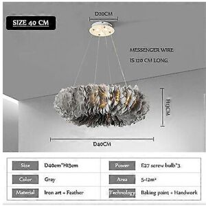 Unbranded (Pink D40cm, One size) Nordic Luxury LED Feather Pendant Light Living Dining Bed Unbranded (Pink D40cm, One size) Nordic Luxury LED Feather Pendant Light Living Dining Bed
