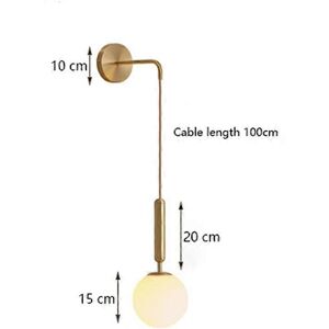 Unbranded (As show, One size) Nordic Glass Wall Lamp Scandinavian Wandlamp Bedside Reading Unbranded (As show, One size) Nordic Glass Wall Lamp Scandinavian Wandlamp Bedside Reading