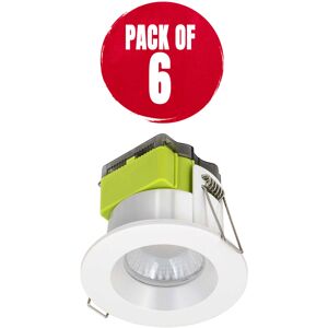 Luceco Recessed LED Downlight Cool Warm White 660lm Dimmable Fire Rated 6W Pack Of 6 Luceco Recessed LED Downlight Cool Warm White 660lm Dimmable Fire Rated 6W Pack Of 6
